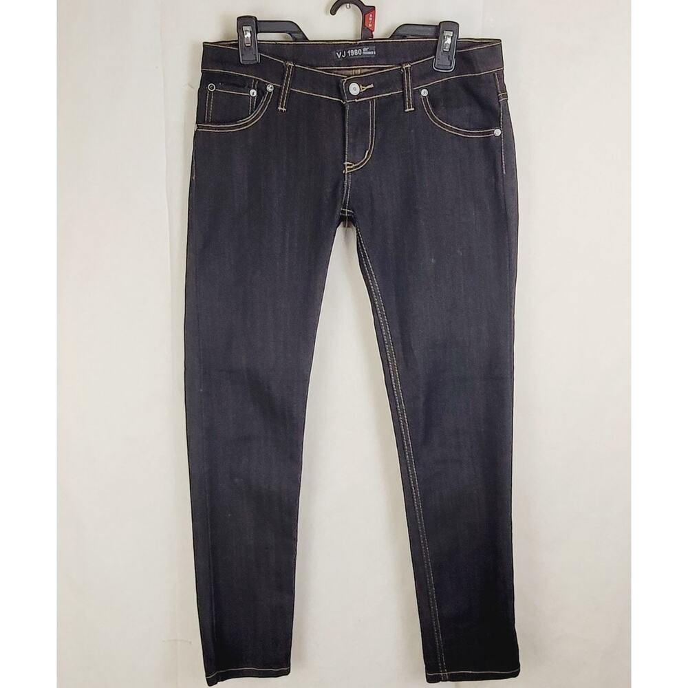 VJ Jeans 1980 Freedom Style black contrast stitch bow pocket straight jeans 32